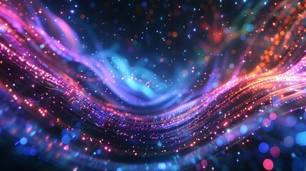 Poster - Flexible Connection fiber optic. Space digital speed.