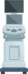 Poster - Flat design illustration of a classic gaming console with two screens stacked on top