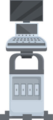 Poster - Vector illustration of a sleek, contemporary selfservice kiosk with a touchscreen display