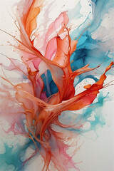 Wall Mural - Dynamic splashes of colorful fluid abstract art