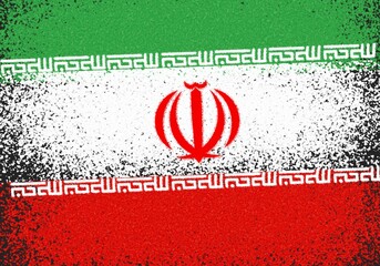 Wall Mural - iran flag with paint spray