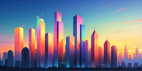 skyscraper office building abstract backgrounds illustration