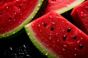 Poster - watermelon slices background, generative ai