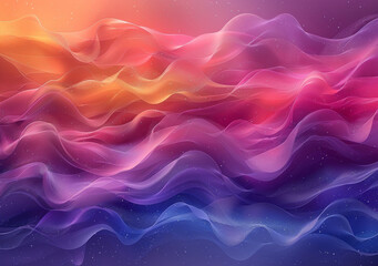 Poster - Vibrant Abstract Spectrum Waves in Gradient Colors with Particle Effects, Minimalistic Background Illustration for Modern Graphic Design and Digital Art Projects