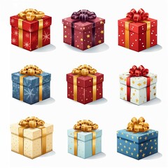 gift boxes isolated on white background