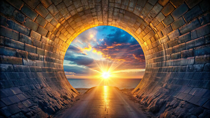Wall Mural - Light at the end of the tunnel