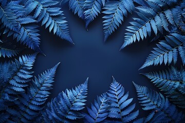 Wall Mural - A blue leafy plant with a blue background