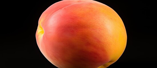 Poster - Fresh peach on white background. copy space available