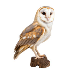Wall Mural - Barn owl isolated on transparent or white background