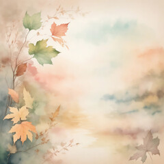 Poster - autumn graphic background with leaves and space for text