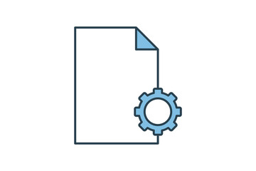 Poster - Configuration file icon. icon related to setup and setting. suitable for web site, app, user interfaces, printable etc. flat line icon style. simple vector design editable