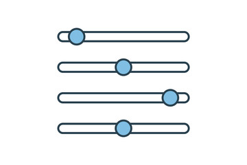 Poster - Slider controls icon. icon related to setup and setting. suitable for web site, app, user interfaces, printable etc. flat line icon style. simple vector design editable
