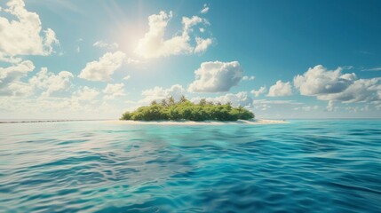 Wall Mural - beautiful paradise island in the middle of the sea summer day sunny day in high resolution