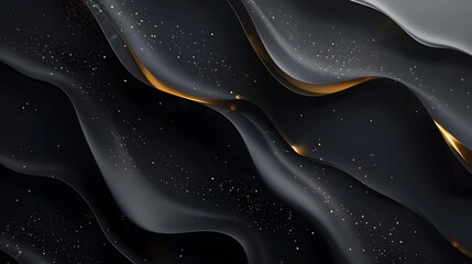 Wall Mural - abstract black textured background with golden accents