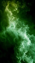 Wall Mural - Green mystery smoke. Realistic green gas clouds on transparent background. toxic fog moving around, evil magic mist, poisonous evaporation, color powder, stinky odor waves, mysterious Halloween glow, 