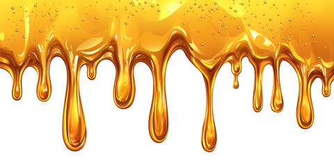 Wall Mural - yellow liquid is dripping down isolated on transparent background