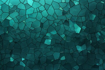 Wall Mural - Abstract teal mosaic pattern background with irregular geometric shapes, perfect for artistic and design projects, wallpaper, or backgrounds.