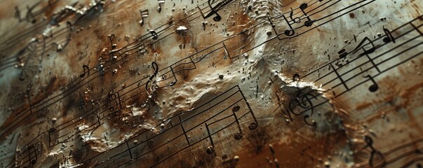 Wall Mural - a image of a close up of a sheet of music