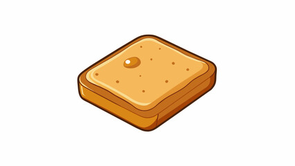 Poster - A piece of toast with a flat surface slightly crispy edges and a uniform light brown color.. Cartoon Vector.