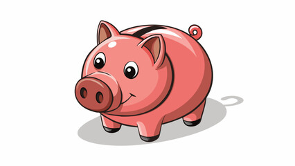 Fototapete - A piggy bank A small usually ceramic or plastic container with a slit or hole on top to insert coins or bills. This object represents the idea of. Cartoon Vector.