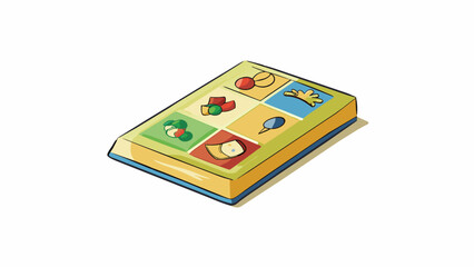 Aufkleber - A rectangular piece of paper with colorful images and words printed on one side and a sticky adhesive on the other. It is used to attach two items. Cartoon Vector.