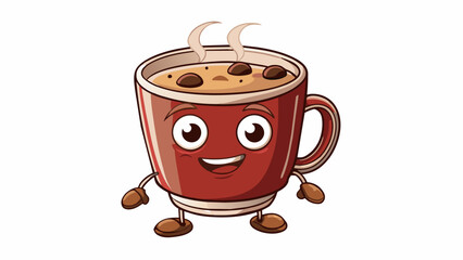 Canvas Print - A regular cup of coffee This popular beverage is made by pouring hot water over ground coffee beans. It can be served in a mug or togo cup and may be. Cartoon Vector.