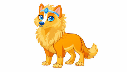 Poster - A regal majestic animal with luxurious fur and bright blue eyes. It carries itself with poise and confidence demanding attention and affection.. Cartoon Vector.