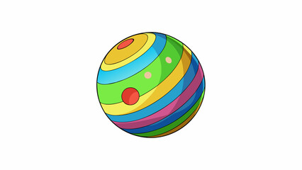 Poster - A round rubber object with a smooth surface and a small hole in the center. It is typically brightly colored and used for recreational activities such. Cartoon Vector.