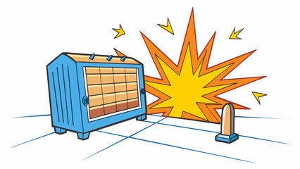 Fototapete - A room with a heater on high blasting hot air and making it unbearably hot. The temperature is sweltering and can cause drowsiness or discomfort to. Cartoon Vector.