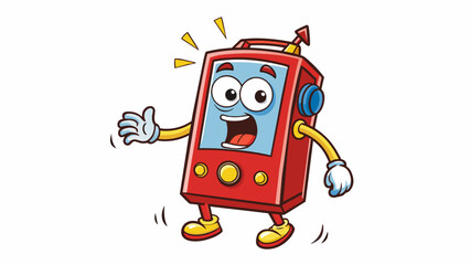 Aufkleber - A ringing phone demands immediate attention its loud tone and flashing lights making it hard to ignore.. Cartoon Vector.