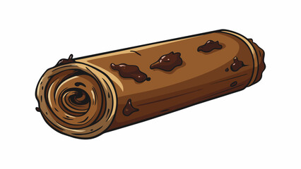 Fototapete - A rolledup piece of foil with dark brown residue and burn marks along one end. The foil feels slightly greasy to the touch and has a strong chemical. Cartoon Vector.
