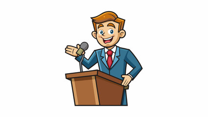 Poster - A salespersons wellrehed speech and confident body language coupled with the products highquality materials and durability acts as a convincing tool. Cartoon Vector.