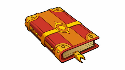 Fototapete - A sacred text bound in leather and adorned with golden calligraphy representing the timeless wisdom and teachings of a particular religion.. Cartoon Vector.