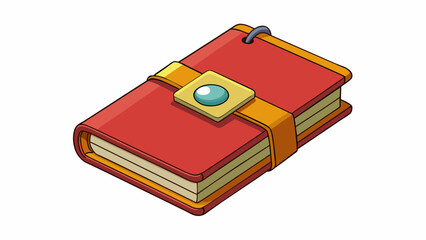 Aufkleber - A secret diary stashed away in the back of a closet its plain cover and simple lock keeping all its secrets hidden from curious eyes.. Cartoon Vector.