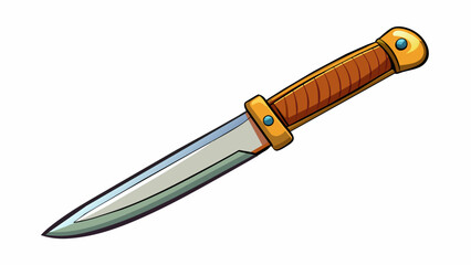 Aufkleber - A sharp knife with a gleaming blade that can slice through anything in its path.. Cartoon Vector.