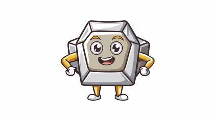 Poster - A shiny precious metal that is both rare and durable. Its high conductivity makes it a valuable component in electronics and its ability to resist. Cartoon Vector.