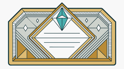 Fototapete - A sleek and modern invitation made of clear acrylic laser engraved with sleek geometric patterns and a metallic border for a touch of sophistication.. Cartoon Vector.
