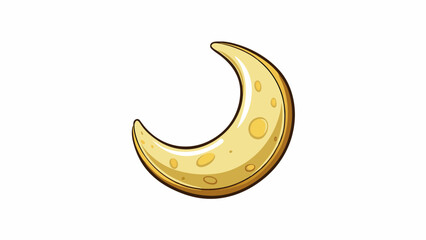 Poster - A small delicate bone with a smooth and shiny surface shaped like a crescent moon. Its lightweight and fragile appearance suggests it may be located. Cartoon Vector.