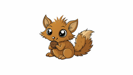 Poster - A small fuzzy creature with pointy ears and a long bushy tail. Its curious nature and playful personality make it a popular choice for a pet. It has a. Cartoon Vector.