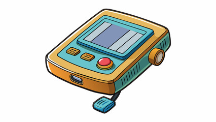 Poster - A small handheld device with a screen and buttons that displays information and allows for communication. This device is crucial for staying connected. Cartoon Vector.