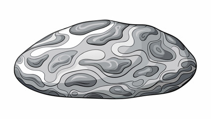 Fototapete - A smooth polished rock with intricate patterns of white and gray originated from a molten lava flow deep within the earths surface.. Cartoon Vector.