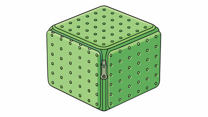 Poster - A squareshaped container made of a soft flexible material. It has a pattern of small holes on the sides allowing air to pass through and a zipper on. Cartoon Vector.