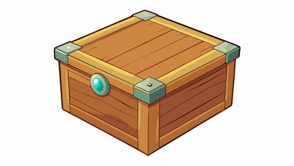 Poster - A squareshaped box with a hinged lid made of wood and used to store and organize belongings.. Cartoon Vector.