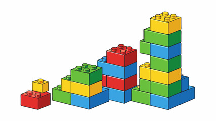 Poster - A stack of colorful building blocks arranged in order from smallest to largest.. Cartoon Vector.