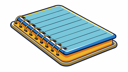 Poster - A standardsized notebook with lined pages and a durable cover.. Cartoon Vector.