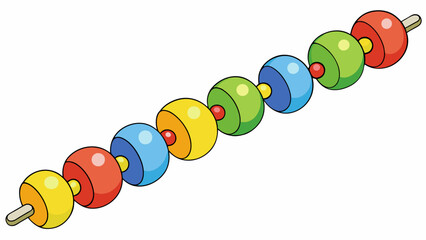 Fototapete - A string of colorful beads with each bead representing an amino acid and the sequence in which they are organized determining the overall structure. Cartoon Vector.