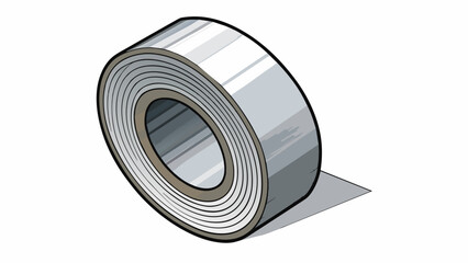 Poster - A strip of silver electrical tape approximately 14 inch wide. The tape is thin and flexible with a glossy metallic sheen. It is highly adhesive and. Cartoon Vector.