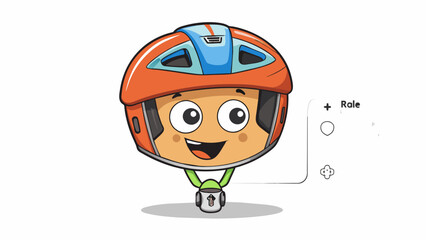 Fototapete - A sy helmet is a critical safety gear when riding a bike through busy streets. Its hard outer shell and padded interior provide protection in case of. Cartoon Vector.