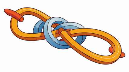 Poster - A tangled necklace being carefully untangled and clasped back together restoring its original form and preventing future knotting.. Cartoon Vector.