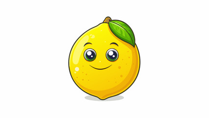 Fototapete - A tangy lemon with smooth shiny skin and a sour fragrance. Its yellow is juicy and tart perfect for adding a burst of flavor to dishes.. Cartoon Vector.